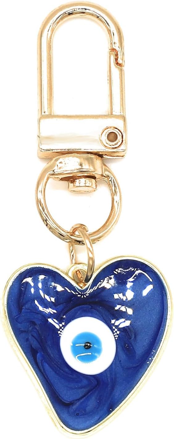 Men Accessories Evil Eye - พวงกุญแจตาปีศาจ พวงกุญแจรูปหัวใจ เครื่องรางป้องกันภัยสำหรับผู้หญิง ผู้ชาย พวงกุญแจรถยนต์ พวงกุญแจกระเป๋า
