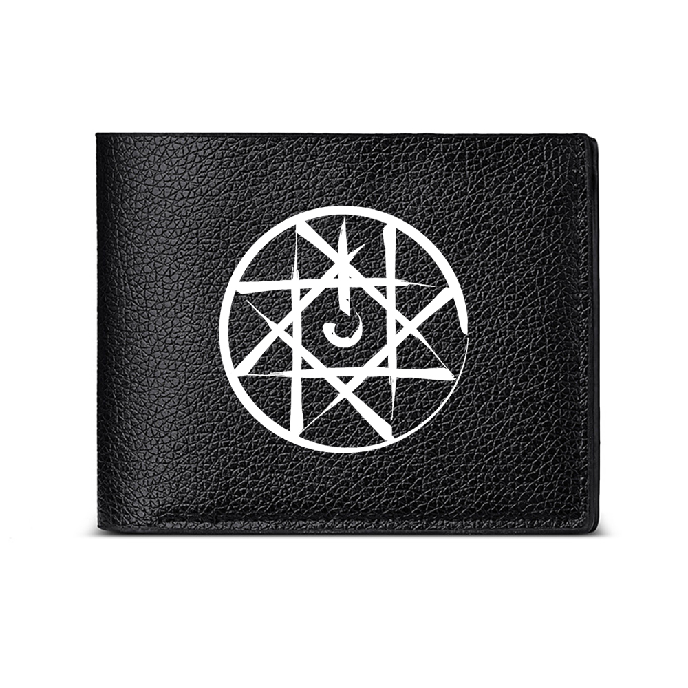 Men Accessories Photos - กระเป๋าสตางค์ผู้ชายลายสัญลักษณ์ลึกลับ ที่ใส่บัตร ดีไซน์เรียบง่าย ทันสมัย เหมาะสำหรับใช้ในชีวิตประจำวัน