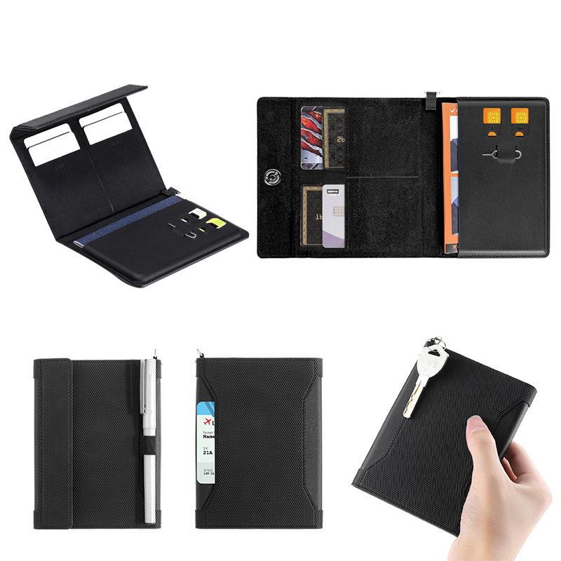 Passport Wallet Rfid - กระเป๋าใส่พาสปอร์ตป้องกันการโจรกรรม RFID พร้อมช่องใส่ตั๋วเดินทาง ทำจากหนัง PU พร้อมตัวล็อกแม่เหล็ก