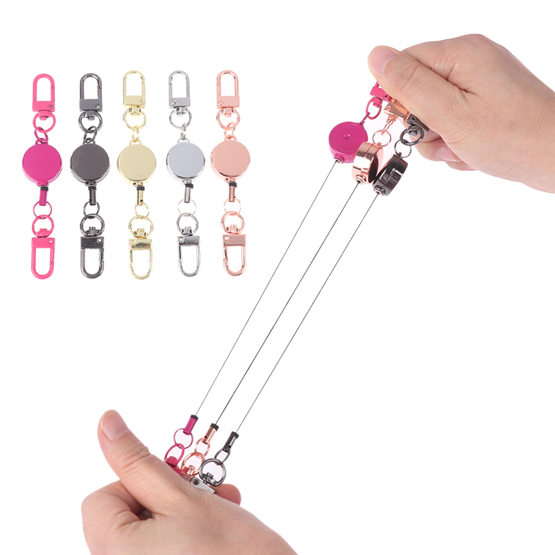 Keychain Multi Tool - สายคล้องกุญแจแบบยืดหดได้ ขนาด 21 มม. พร้อมหัวล็อกโลหะป้องกันการโจรกรรม ดึงง่าย