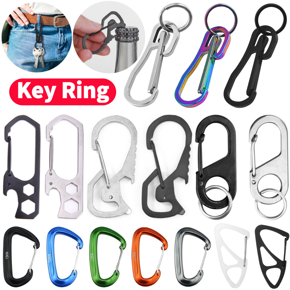 Keychain Multi Tool - พวงกุญแจ Carabiner ปีนเขากลางแจ้งพวงกุญแจจี้ที่ใส่กุญแจเข็มขัดหัวเข็มขัดอเนกประสงค์แขวนหัวเข็มขัดเครื่องมือ