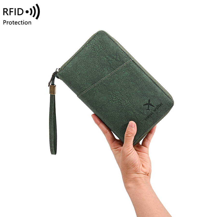 Passport Wallet Rfid - กระเป๋าใส่พาสปอร์ตป้องกัน RFID อเนกประสงค์สำหรับจัดเก็บเอกสารการเดินทาง กระเป๋าเก็บตั๋วและกระเป๋าสตางค์สำหรับพาสปอร์ตหลายเล่ม