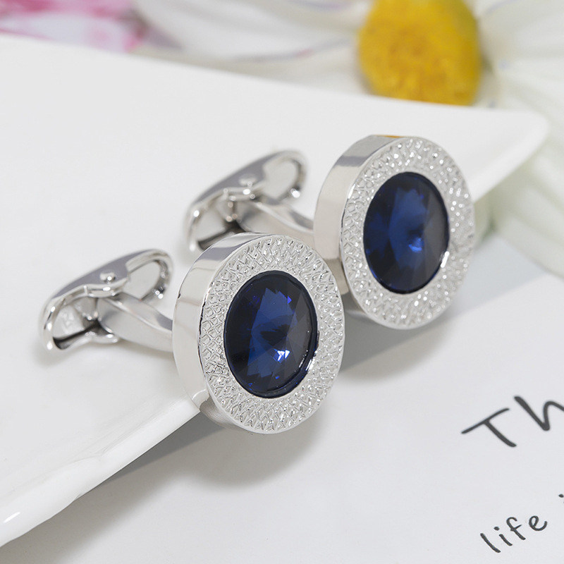 Men'S Accessories Jewelry Sale - ขายร้อน Cufflinks สําหรับชาย Blue Diamond Cufflink