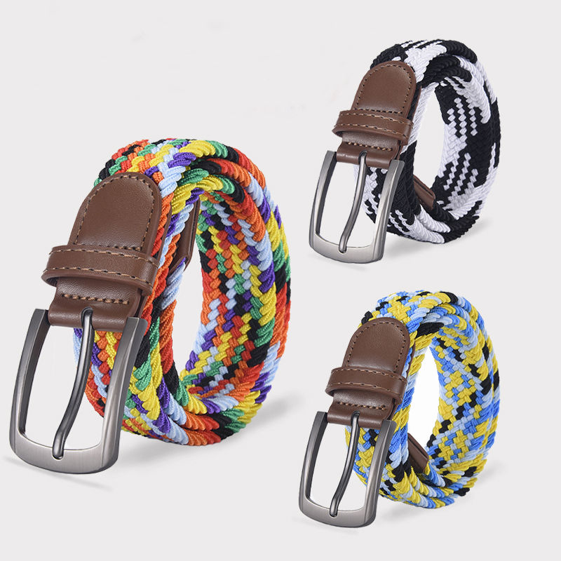 Men Accessories Sale - เข็มขัดผู้ชายดีไซน์ใหม่ปี 2026 แบบทอสีสันสดใส ยืดหยุ่นได้ ใช้ได้ทั้งผู้หญิงและผู้ชาย เหมาะกับกางเกงขายาว