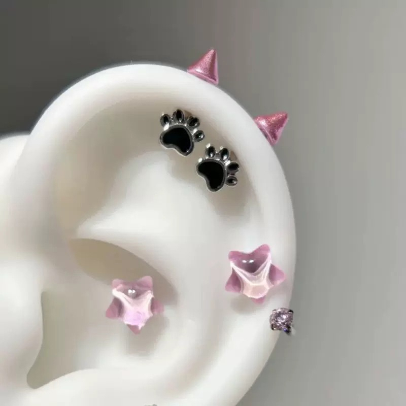 ต่างหูเจาะรูหูรูปอุ้งเท้าแมวน่ - Men'S Accessories Jewelry Sale บทวิจารณ์และราคา