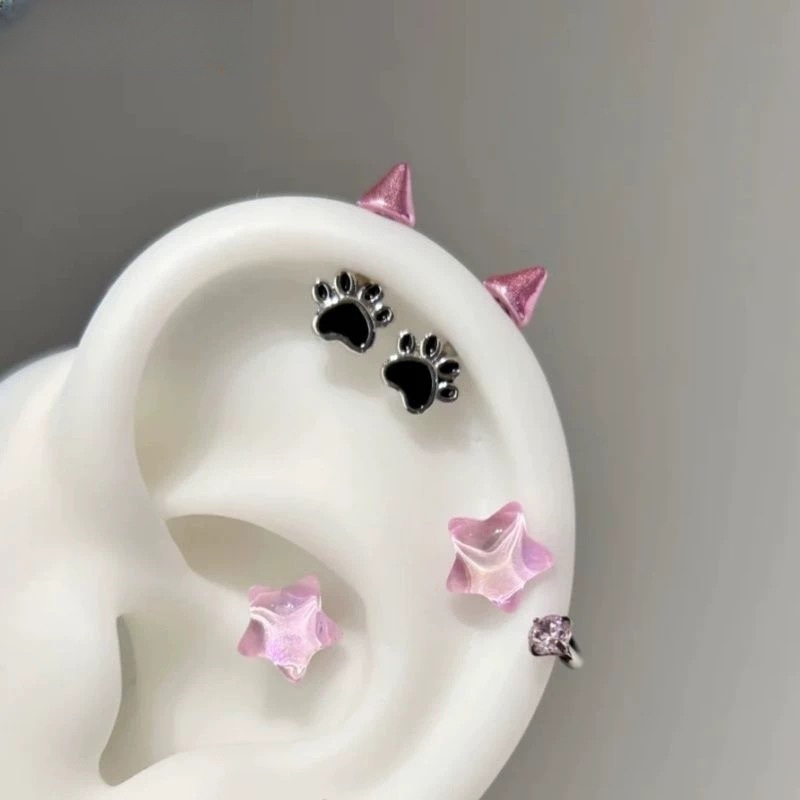 ต่างหูเจาะรูหูรูปอุ้งเท้าแมวน่ - Men'S Accessories Jewelry Sale บทวิจารณ์และราคา