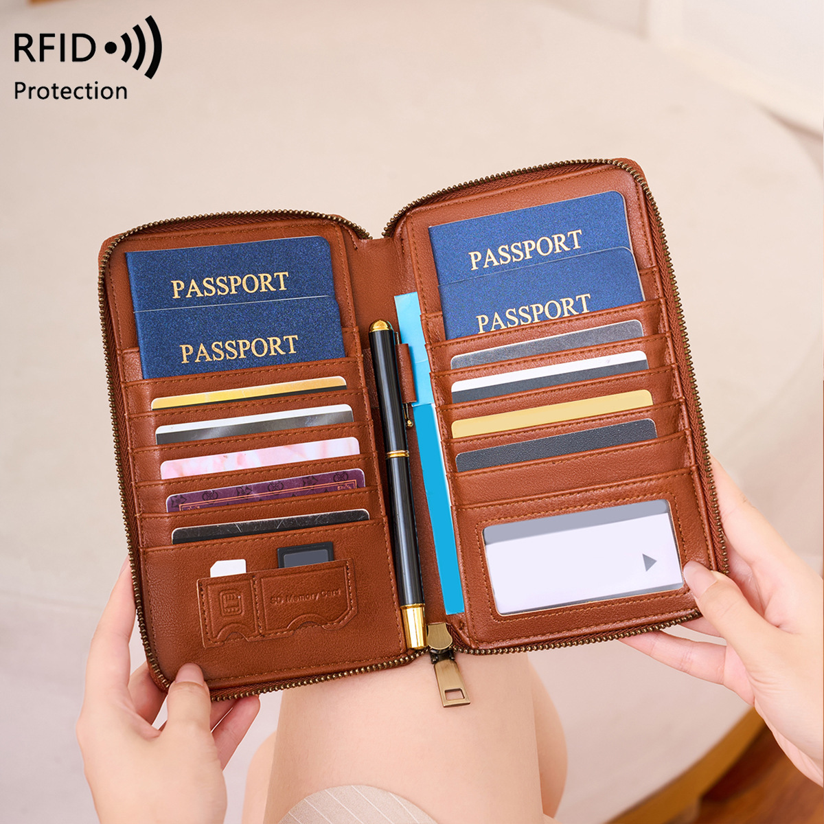 กระเป๋าใส่พาสปอร์ตดีไซน์ทันสมั - Passport Wallet Rfid บทวิจารณ์และราคา