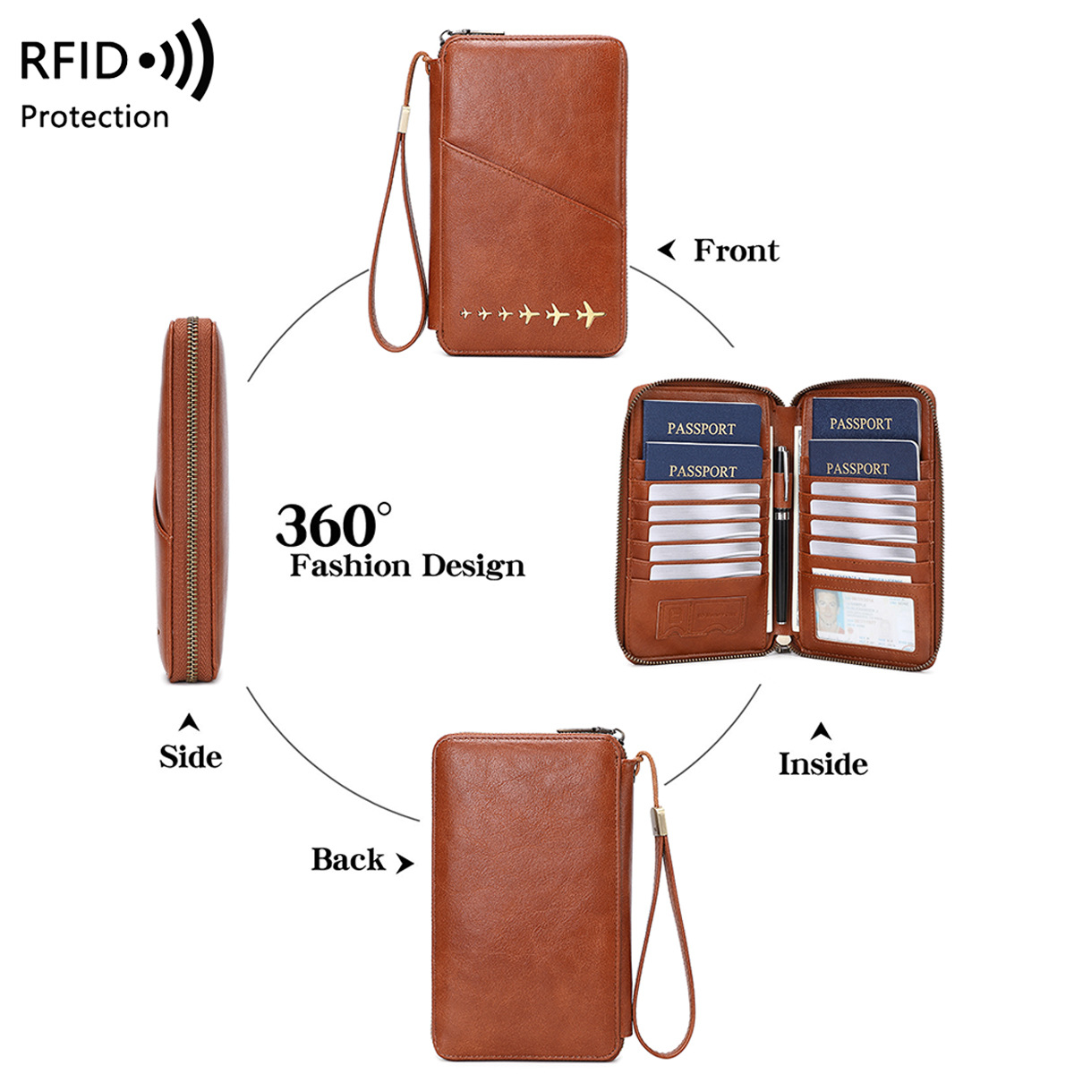 กระเป๋าใส่พาสปอร์ตดีไซน์ทันสมั - Passport Wallet Rfid บทวิจารณ์และราคา