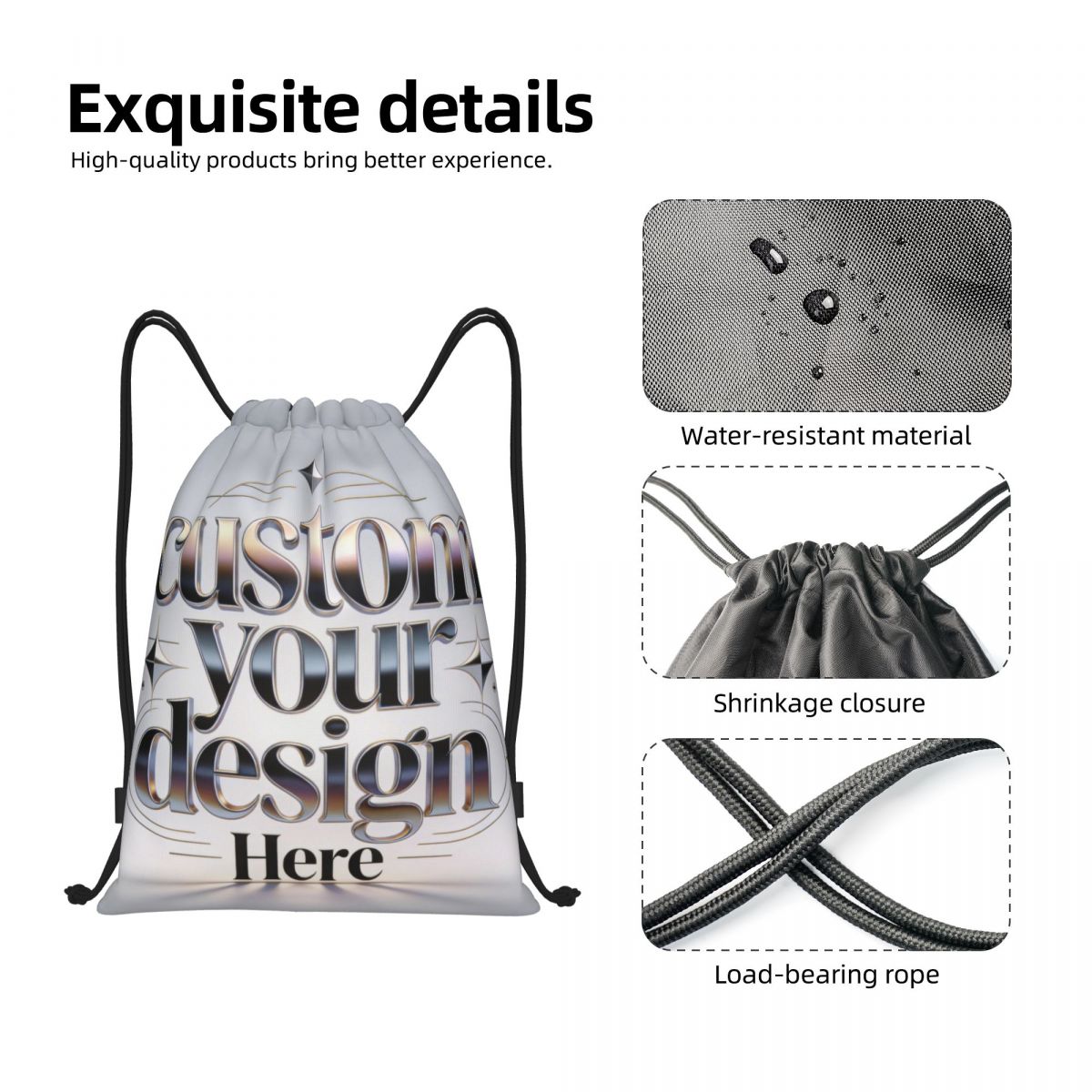 กระเป๋าเป้สะพายหลังแบบมีเชือกผ - Men Accessories Photos บทวิจารณ์และราคา